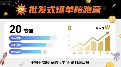 批发式爆单陪跑营:20节实战课实现爆单