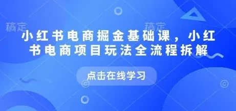 小红书电商掘金课：项目玩法全流程拆解