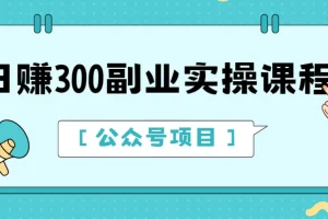 日赚300副业实操课程【公众号项目】