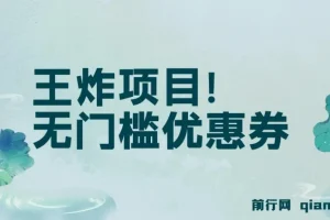 无门槛优惠券,王炸项目！单号日入300+，无需经验直接上手
