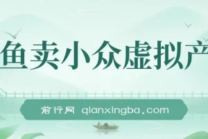 咸鱼卖小众虚拟产品，简单易上手，单店一个月利润破W