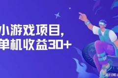 小游戏项目，单机收益30+，独家养号方法