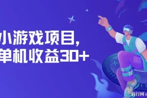 小游戏项目，单机收益30+，独家养号方法