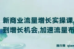 新商业流量增长实操课，找到增长机会，加速流量布局