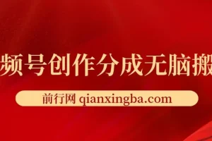 新类目新赛道，视频号创作分成无脑搬运100%上热门