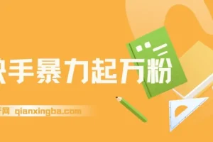 快手暴力起万粉，涨粉只需一星期，多种变现模式，直接秒开万合