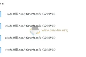 2025 3-6年级小学英语上册人教PEP版 拔尖特训