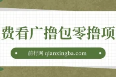 免费看广撸包零撸项目轻松日入500+