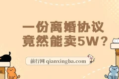 一份离婚协议竟然能卖5W？婚恋超级大市场，很残酷但却很吃香，小白可做