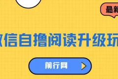 WX自撸阅读升级玩法，只要动动手每天十分钟，单号一天800+，简单0零…