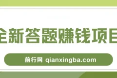 全新答题赚钱项目，操作简单，单日收入300+，全套教程，小白可入手操作