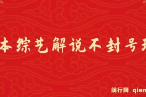 日本综艺解说不封号玩法，轻松日入1000+，全新赛道蓝海项目
