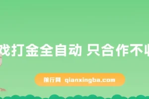 游戏打金全自动 只合作不收费 日入300-2000＋