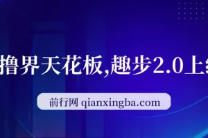 零撸项目，趣步2.0上线啦，必做项目，零撸一两万，早入场早吃肉
