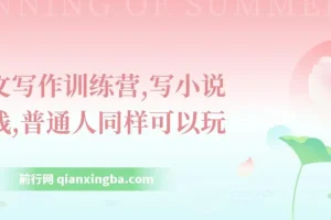 网文写作训练营，写小说挣钱，普通人同样可以玩
