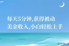 每天5分钟，获得被动美金收入，小白轻松上手