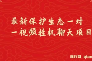 最新保护生态一对一视频挂机聊天项目，单窗口一天最少50+
