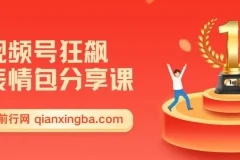 视频号狂飙表情包变现副业分享课，一条龙玩法分享给你