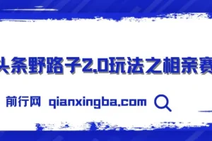 微头条野路子2.0玩法之相亲赛道，无脑搬砖复制粘贴，单账号日稳定300+