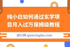 纯小白如何通过玄学项目月入过万保姆级教程
