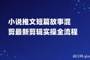 小说推文短篇故事混剪最新剪辑实操全流程，0基础也能学会小说推文教程，肯干多发日入多张