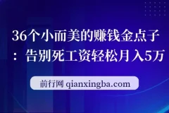 36个小而美的赚钱金点子：告别死工资轻松月入5万