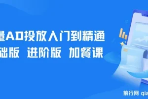 【精】巨量AD投放入门到精通，基础版+进阶版+加餐课