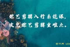 综艺剪辑入行系统课，攻克综艺剪辑重难点