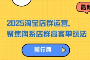 2023-2025淘宝店群运营，聚焦淘系店群高客单玩法，帮你掌握全周期运营打法