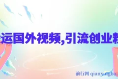 搬运国外视频，引流创业粉，单日卖课1K+