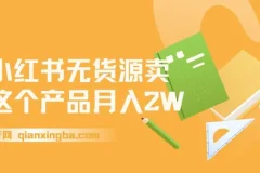 小红书无货源电商0门槛开店，卖这个品轻松实现月入2W