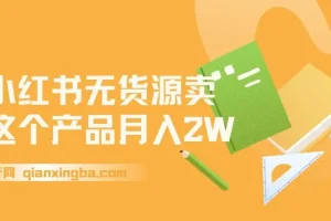 小红书无货源电商0门槛开店，卖这个品轻松实现月入2W