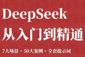 DeepSeek 从入门到精通 +7大场景+50大案例+全套提示词