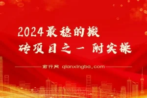 2024最稳的搬砖项目之一 附实操