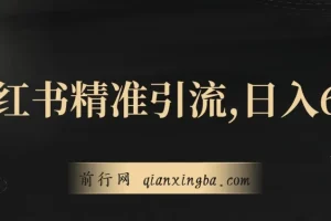 小红书精准引流，小白日入600+，轻松实现副业经济自由（教程+1153G资源）