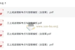 3-6年级上册阅读理解考点与答题模板（含答案）