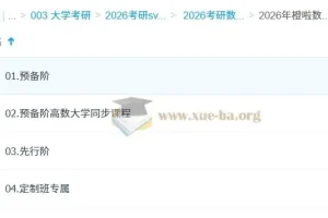 大学数学 2026年 橙啦 考研数学全程班 边一等