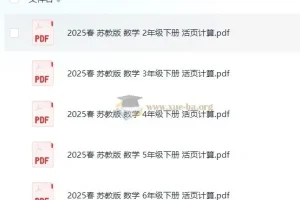 《活页计算》小学数学 1-6年级全套 2025春最新版