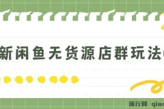 闲鱼无货源店群玩法6.0，无需囤货，无需引流，两个月盈利18W的核心秘籍