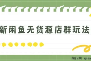 闲鱼无货源店群玩法6.0，无需囤货，无需引流，两个月盈利18W的核心秘籍