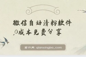 自动清粉软件，0成本免费分享，可自用可变现，一天400+