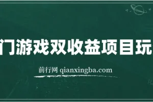 热门游戏双收益项目玩法，每天花费半小时，实操一天500多