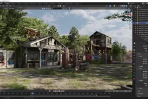 Blender影视级场景制作：废墟加油站全流程