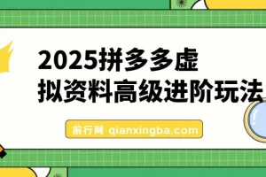25拼多多虚拟资料高级进阶玩法，小白也能快速上手，保姆级教程