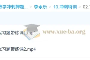 大学数学 考研数学 李永乐 冲刺特训 考前最后一课