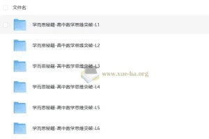 学而思秘籍 高中数学思维突破 (L1-L6全套)