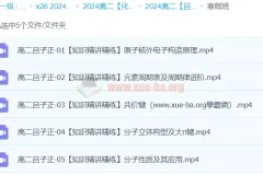 2024高中化学 吕子正 高二化学 寒假班