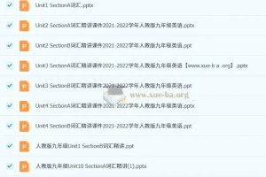 人教 初中英语 九年级 单元词汇课件