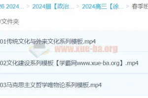 2024高三高考政治 徐晓箐 春季班