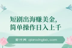 短剧出海赚美金，简单操作日入上千